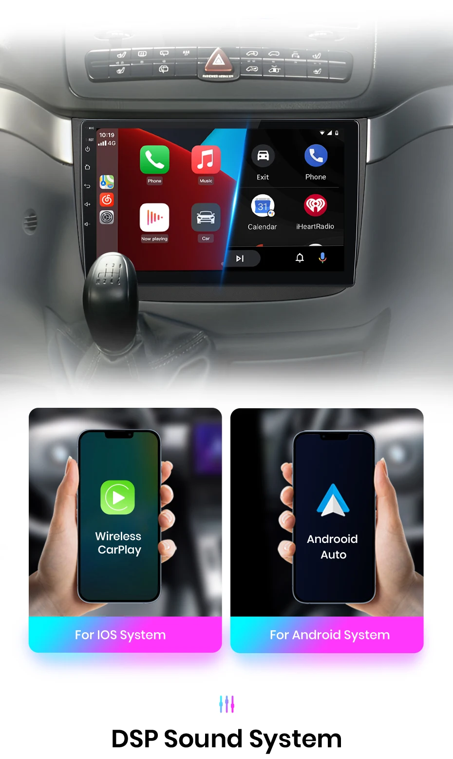 Junsun V1 AI Voice Wireless CarPlay Android Auto Radio für Benz Vito 2 W639 Viano 2 2008-2012 Auto Multimedia GPS 2din autoradio – Detail 11
