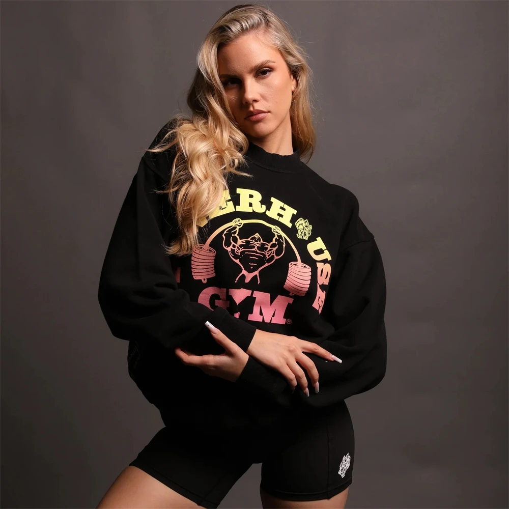 CREW NECK Letter Print Sweatshirts Hoodie Autumn Winter Fleece Pullover High Quality Men Women Tops Male Hip Hop Trendy Hoodies