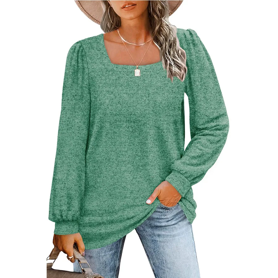 

Women's Autumn Winter Long Sleeve T-Shirt Casual Fashion Oversize Solid Color Pullover Loose Shirts Tops Female