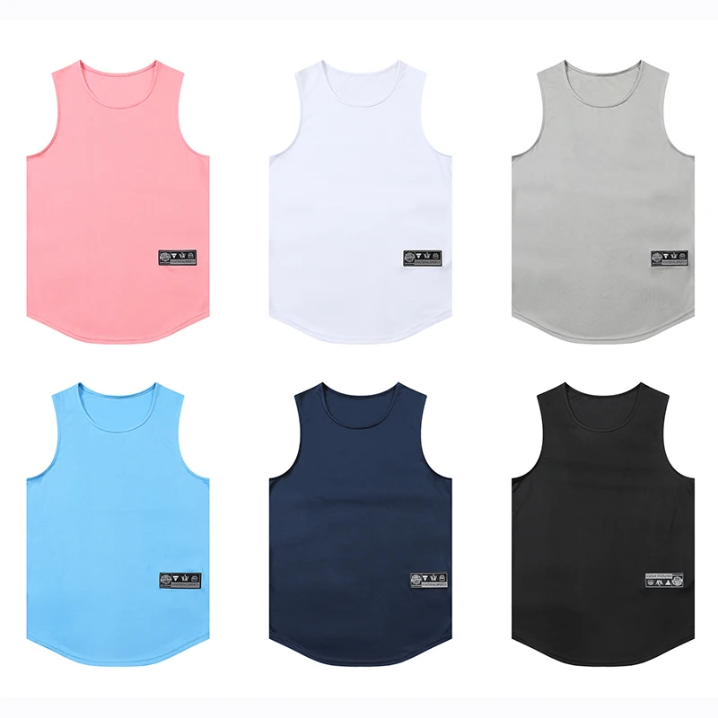 Loose Men Running Vest Outdoor Street Basketball Gym Sleeveless DIY Print Shirt Quick Dry Fitness Bodybuilding Tank Tops