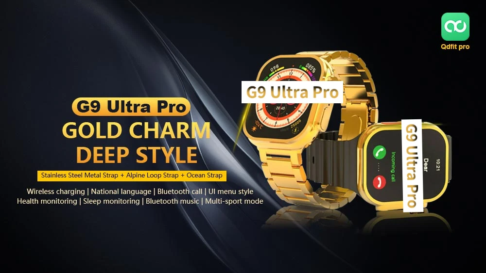 New 24K Gold Series 8 Ultra Gold Smartwatch With Golden Metal Belt