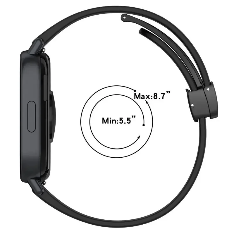 Magnetic Silicone Breathable Sports Smart Watchband Replacement Strap