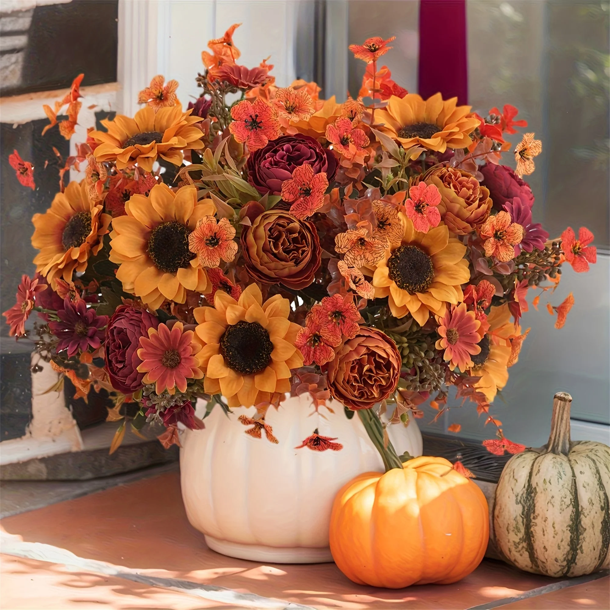 Vibrant Artificial Flower Arrangement Lifelike Faux Floral Bouquet for Valentine s Day Gift Giving and Home Decor