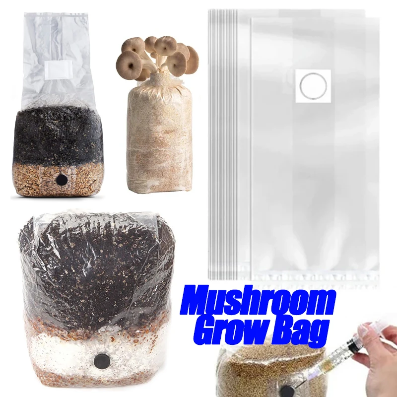 

10-50PCS PP Mushroom Spawn Grow Bags Spawn Media Grow Substrate High Temp Pre Sealable Garden Supplies Planting Ventilate Bags