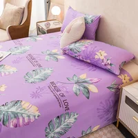 Botanical Floral Bed Sheet Set Tropical Monstera Leaves Print Flat Sheet & 2 Pillowcases Soft Comfortable Microfiber Bed Cover 4