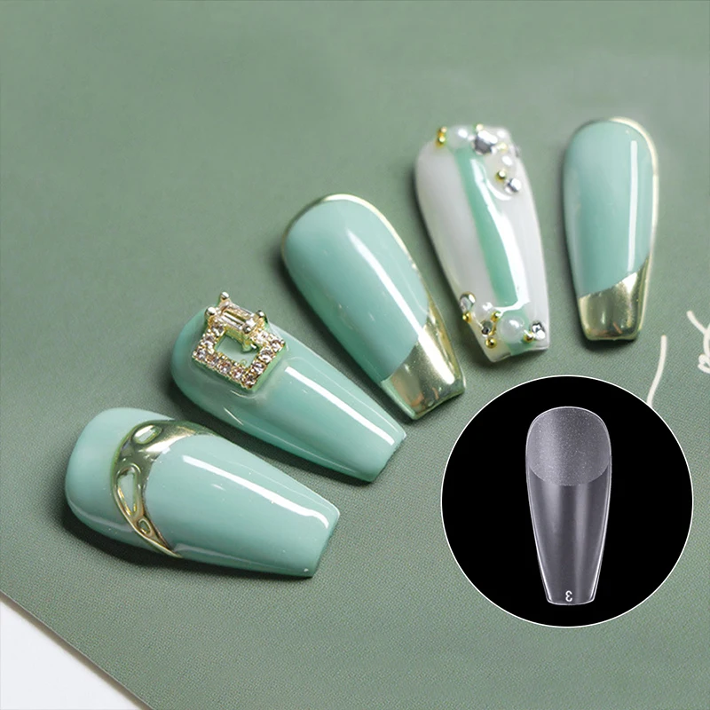 Fake Nails Gel Nails Extension System Full Cover Sculpted Clear Matte Tips Quick Building Manicures Tool 1Bag