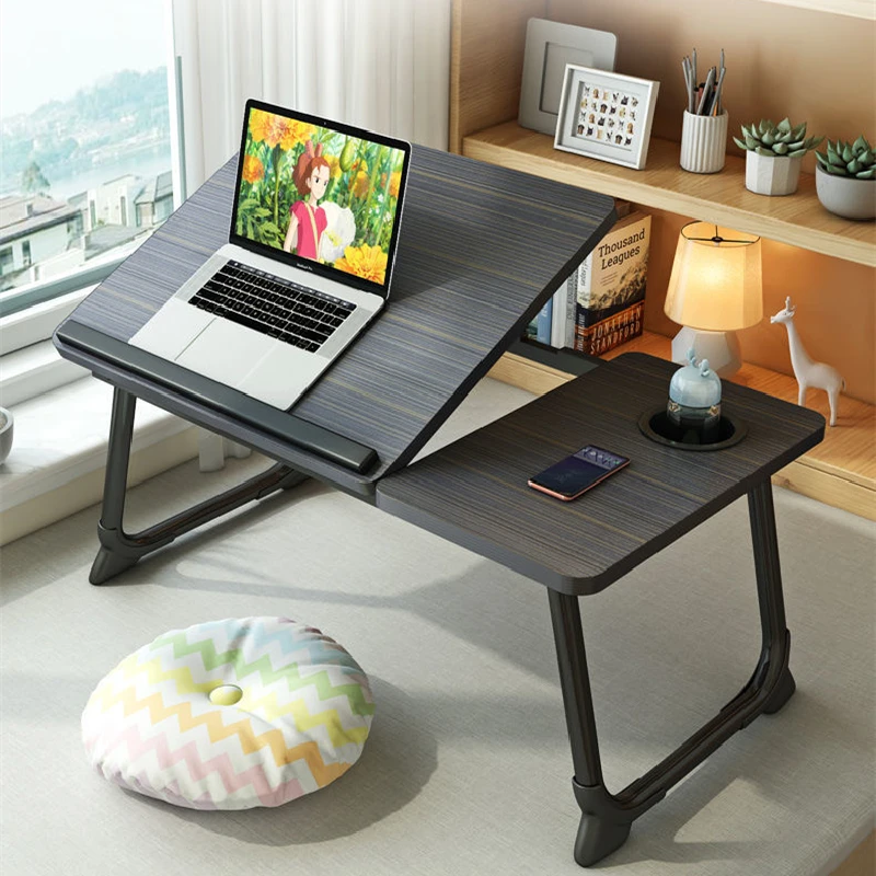 Escritorio para ordenador portátil, Mini mesa plegable de altura ajustable  para dormitorio, sentado sobre el suelo, móvil, para dormitorio