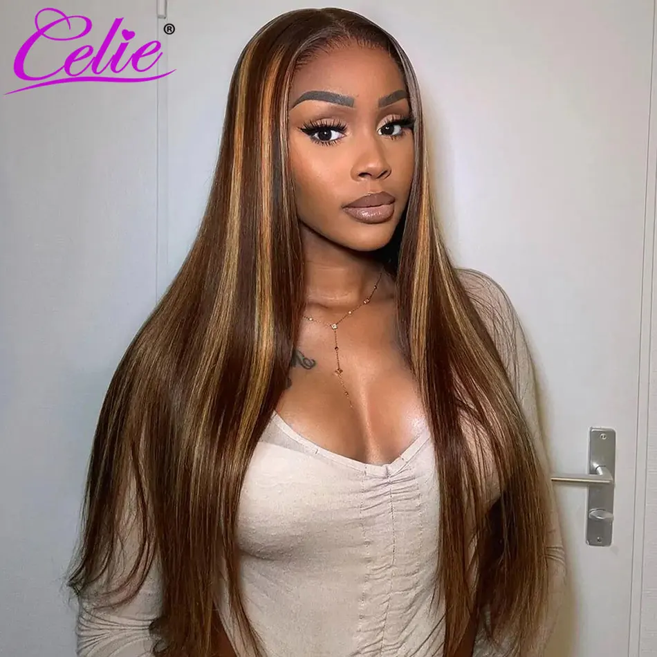 Celie Highlight Seamless Clip In Human Hair Extensions Straight Beginner Friendly 7pcs/pack