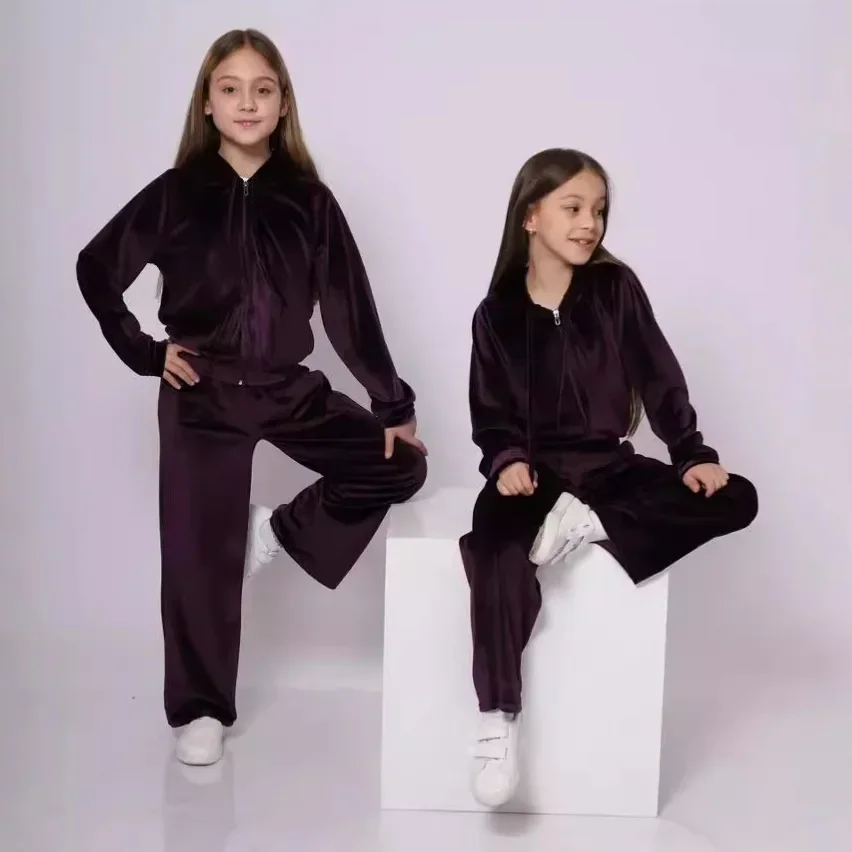 Winter Girls Clothing Sets Thicken Sports Suits for Kids Velvet Casual Hoodies + pants 2pcs Tracksuits Children Teen Clothes Sets, kids clothing set, kids sports suit, children sports suit, boys tracksuits