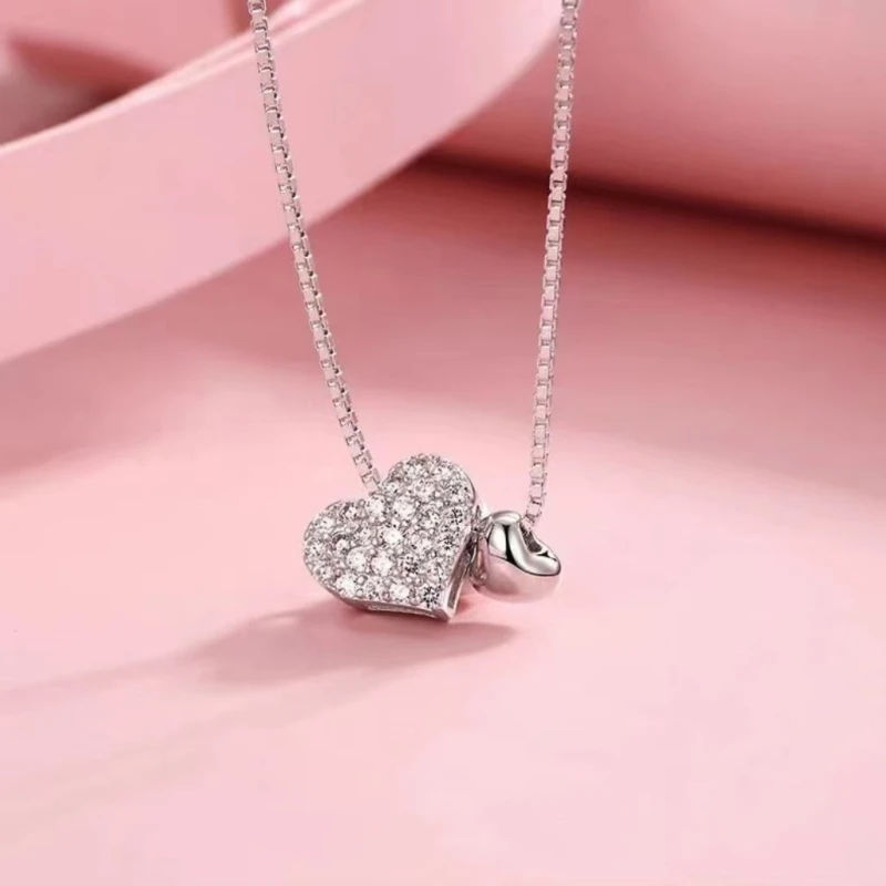 Sterling Silver Heart Pendant Necklace - Romantic Charm Jewelry for Women