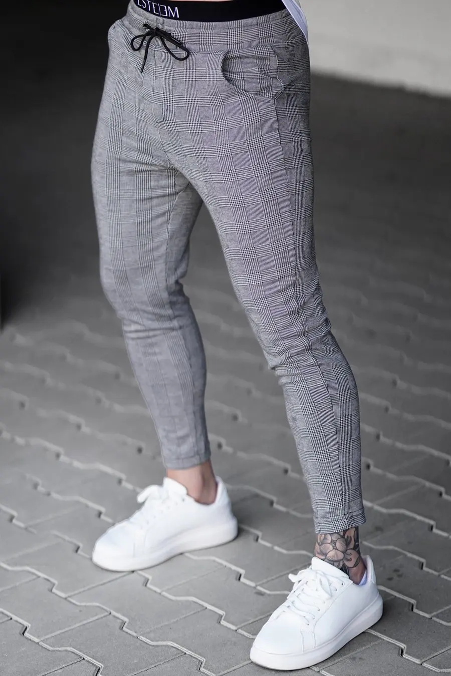 

2023 New Casual Pants Men Plaid Trousers Quick-dry Work Streetwear Fashion Pants Spring Autumn Pencil Harem Pant Male Joggers