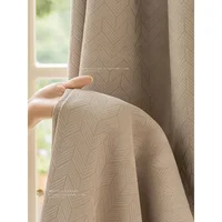Japanese and Korean Fashion Simplicity Curtains for Living Room Bedroom Dining Room Embossed Customized Blackout  Curtain Window 1