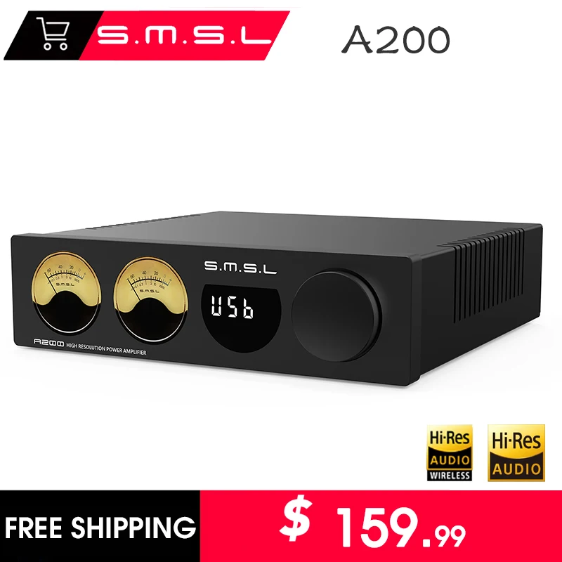 SMSL A200 High Resolution Power Amplifier USB HDMI OPTICAL COAXIAL Bluetooth5.0 70w 100w Dual Track - View #8