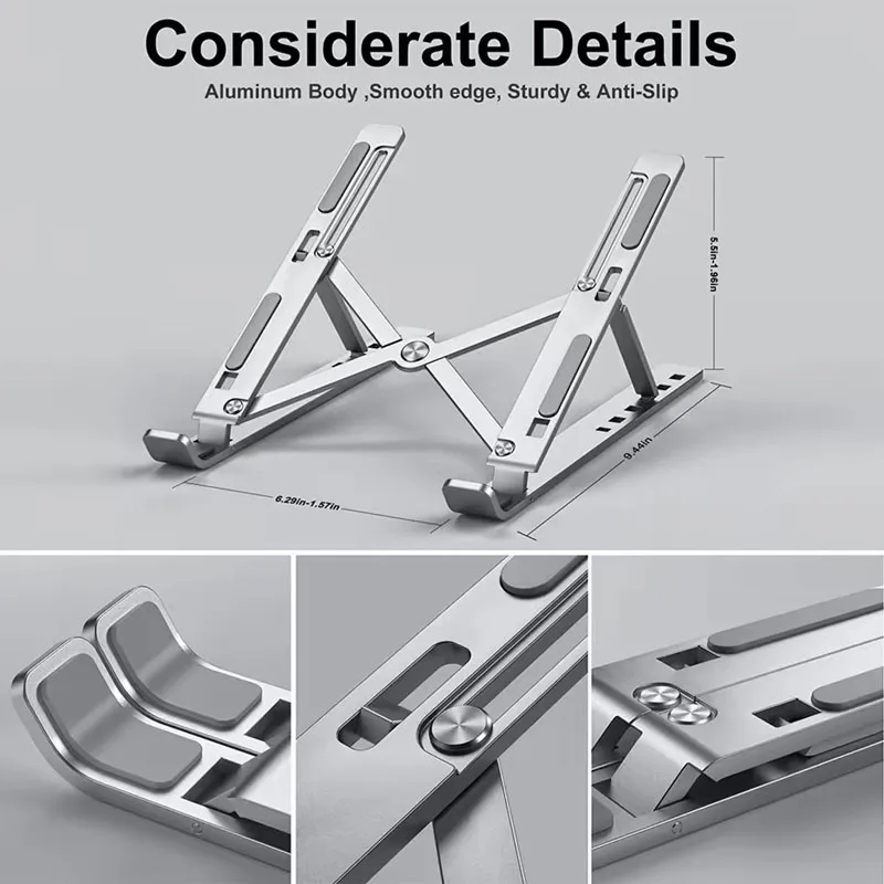 Laptop Stand 18" Aluminum Alloy Cooling Portable Folding Lifting Display Bracket Simple and Practical Laptop Support