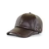 High Quality PU Leather Baseball Cap Men Autumn Winter Men's Hat for Middle Aged and Elderly People Father's Day Gift 3