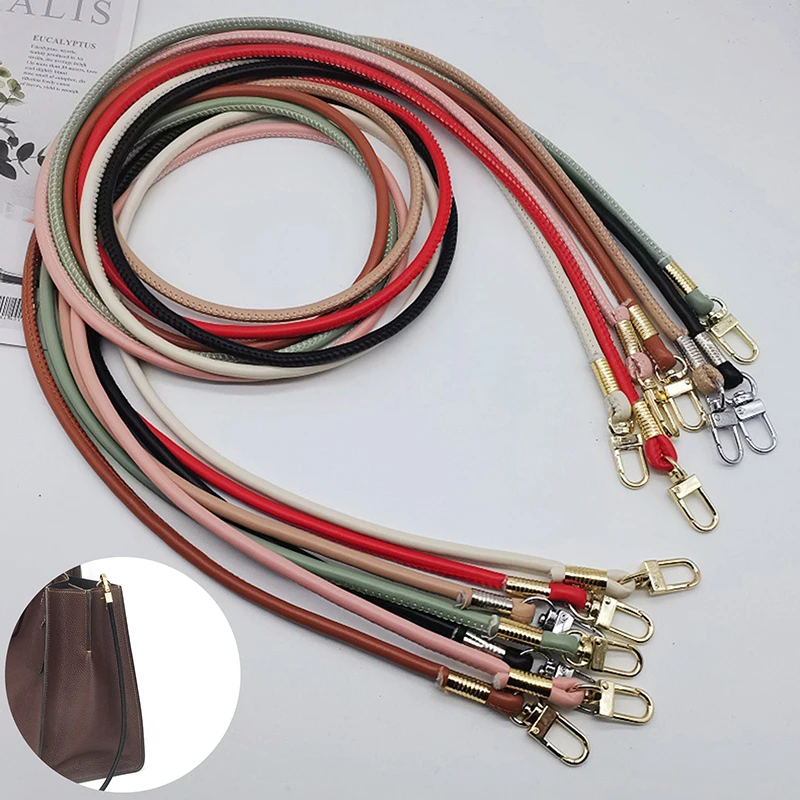Unicolor Leather Crossbody Bag Strap Replacement with Phone Loss Prevention Chain for DIY Bag Making Projects