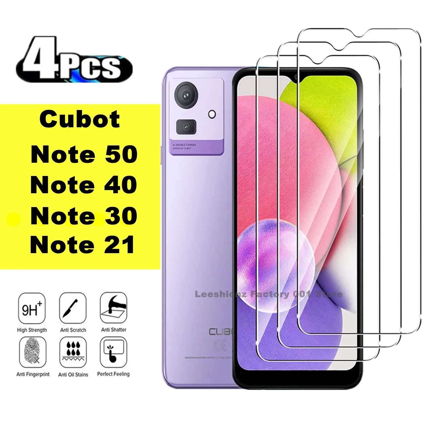 

2/4Pcs For Cubot Note50 40 30 21 Screen Protector Glass For Cubot X70 P80 P60 Tempered Glass Film