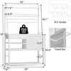 Itaar Baker's Rack, Coffee Bar Cabinet, Farmhouse Microwave Stand with Wine Rack, Storage Drawer and 8 Hooks, Bakers Racks 2