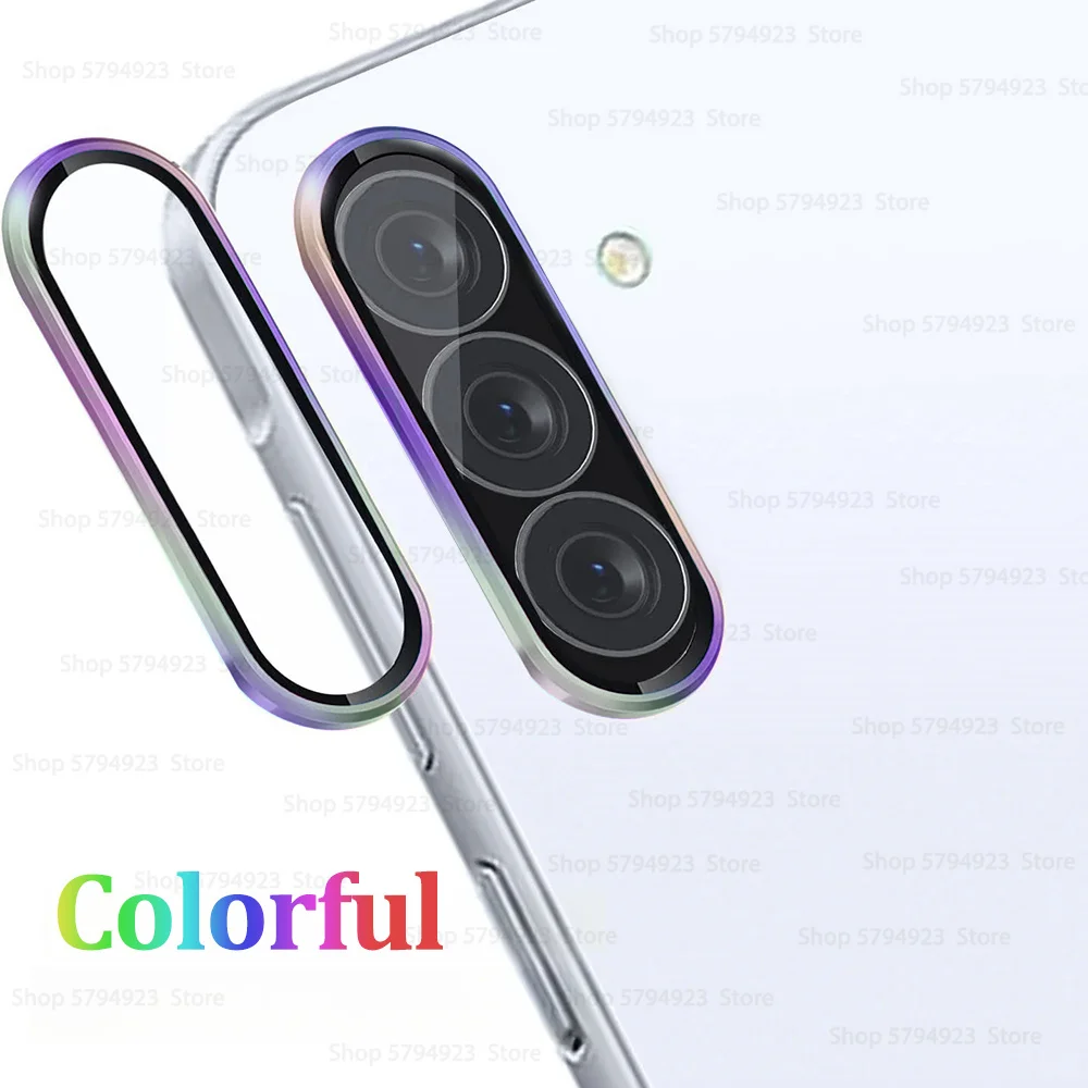 Premium Back Lens Glass Case with Metal Alloy Ring Protector Film
