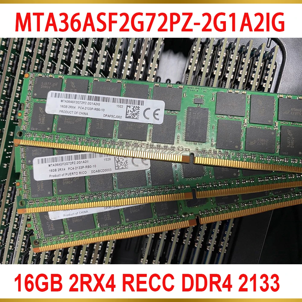 1Pcs For MT RAM 16G 16GB 2RX4 RECC DDR4 2133 Memory MTA36ASF2G72PZ 2G1A2IG