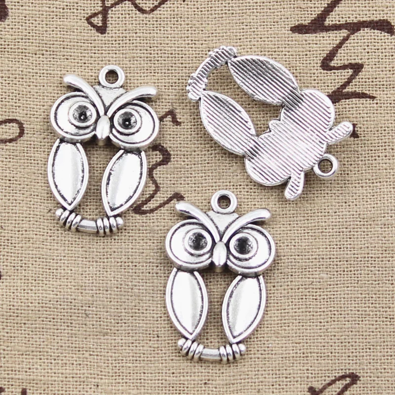 

10pcs Charms Big Eyes Owl 30x19mm Antique Silver Color Pendants DIY Necklace Crafts Making Findings Handmade Tibetan Jewelry