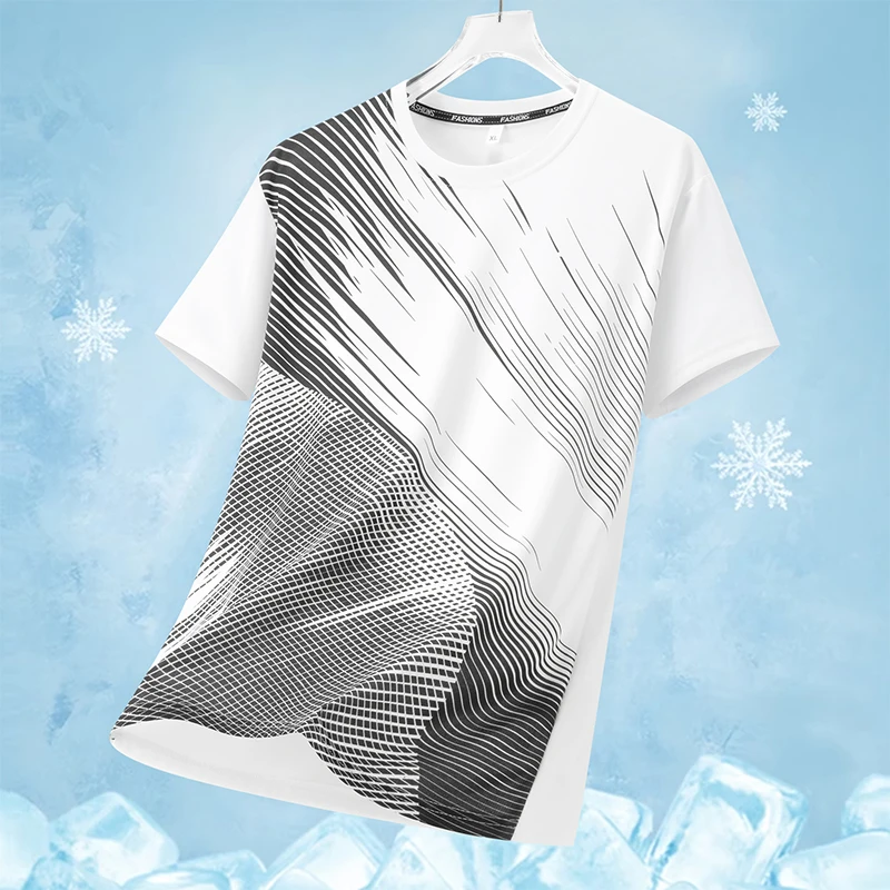 T-shirt da uomo per l'estate T-shirt ampia oversize casual T-shirt grafiche per abbigliamento sportivo da corsa alla moda T-shirt streetwear di moda - immagine 5