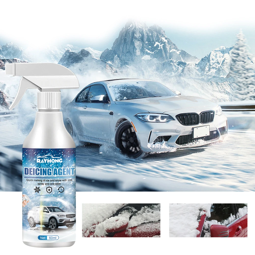 Auto Windshield Deicing Spray Road Anti Slip Fast Ice Melting Spray Defrosting Anti Frost for Car Windshield Window Mirror