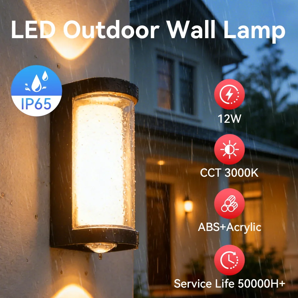 ตัวเลือกสินค้า โคมไฟผนังกลางแจ้ง IP65 กันน้ำ 25W ประหยัดพลังงาน