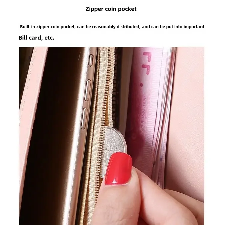 New Large Capacity Women's Wallet Fashionable Long Leather Clutch Bag Mobile Phone Bag Student Coin Purse Handheld Card Holder - Image 3