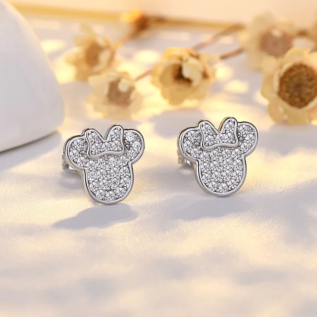 Disney Mickey Minnie Mouse Earrings Stitch Jewelry Cartoon Asymmetric Heart Stud Earrings Charm Earrings Jewelry Accessories 4