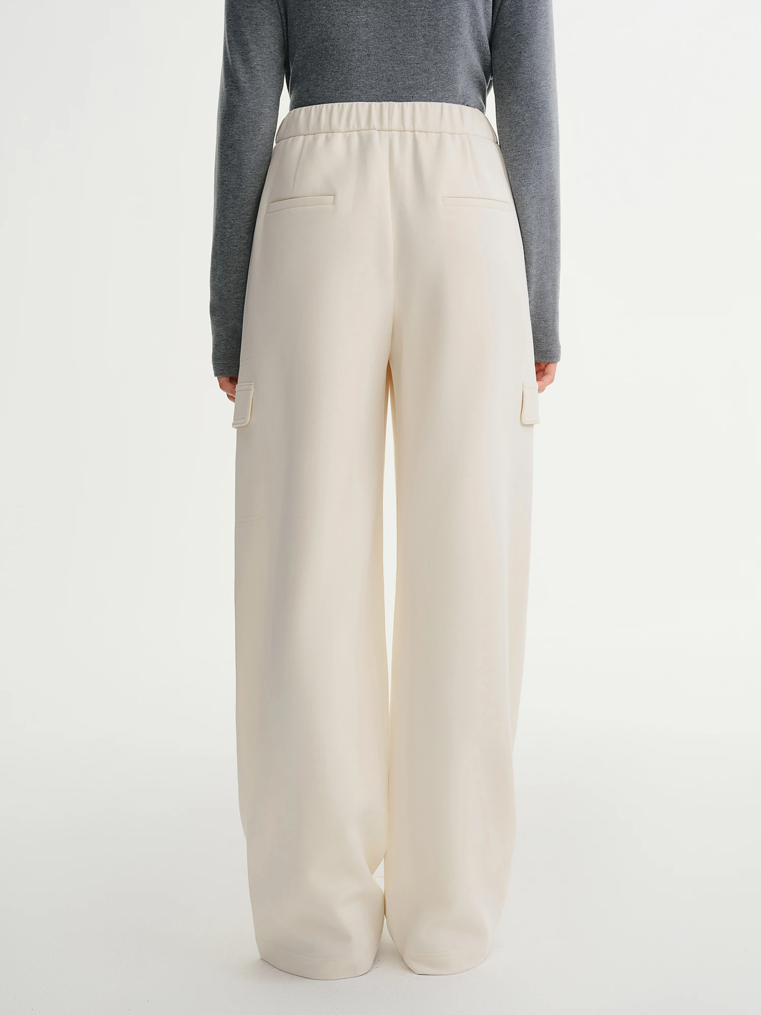 DUSHU Plus-size Women's Oversized Wide-leg Drawstring Cargo Pants Winter 2025 Collection Relaxed Rhythm Casualwear Winter New