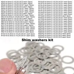 Assorted Ultra Thin 304 Stainless Steel Flat Washer and Shim Kit - M4x6 kit