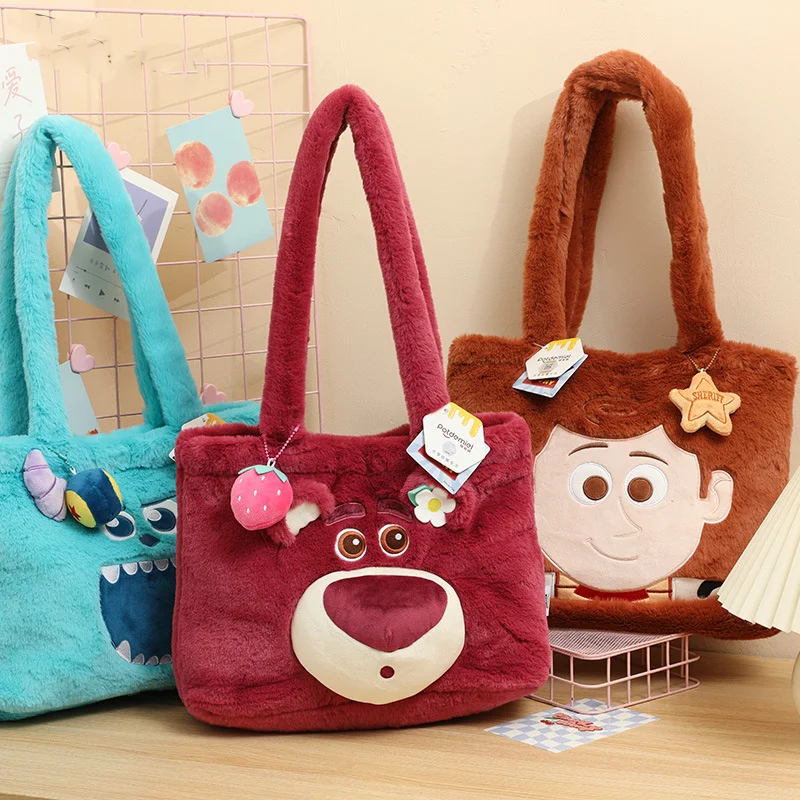 

Genuine Disney Plush Shoulder Bag Cartoon Strawberry Bear Winnie The Pooh Large Capacity Commuter Bag To Send His Girlfriend