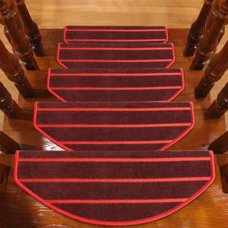 Solid color stair step mat free glue self-adhesive household solid wood marble step non-slip mat spiral stair step mat