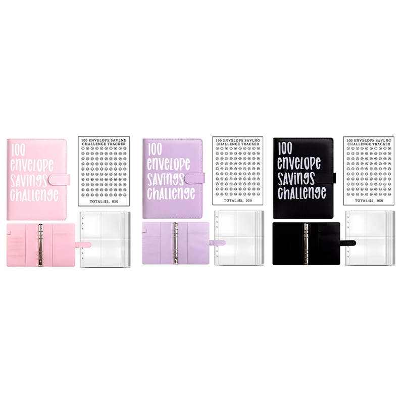 

100 Savings Challenges Book With Envelopes,A5 Envelope Challenge Binder,With Cash Envelopes-Savings Challenges Easy Install