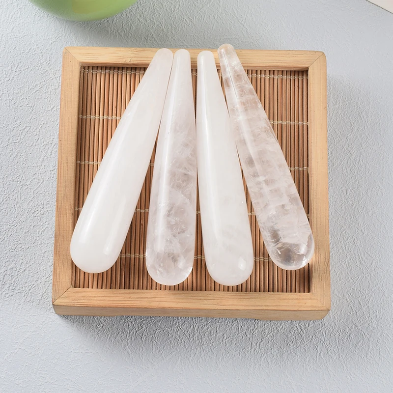 Natural Jade Stone Face Eye Massage Stick Gua Sha Beauty Acupuncture Wand Meridian Scraping Acupoint Therapy Reflexology Tools 2