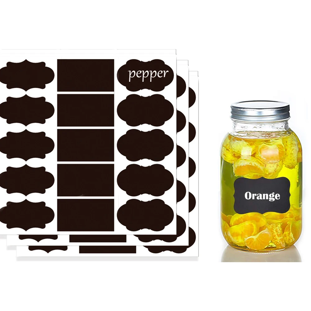 

8/20Pcs Erasable Blackboard Stickers Waterproof Kitchen Spice Bottle Pantry Food Storage Tags Home Jars Bottles Label Stickers