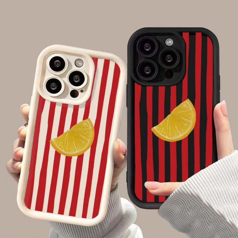 Summer Lemon Cool Stripe Phone Case - Soft Cover