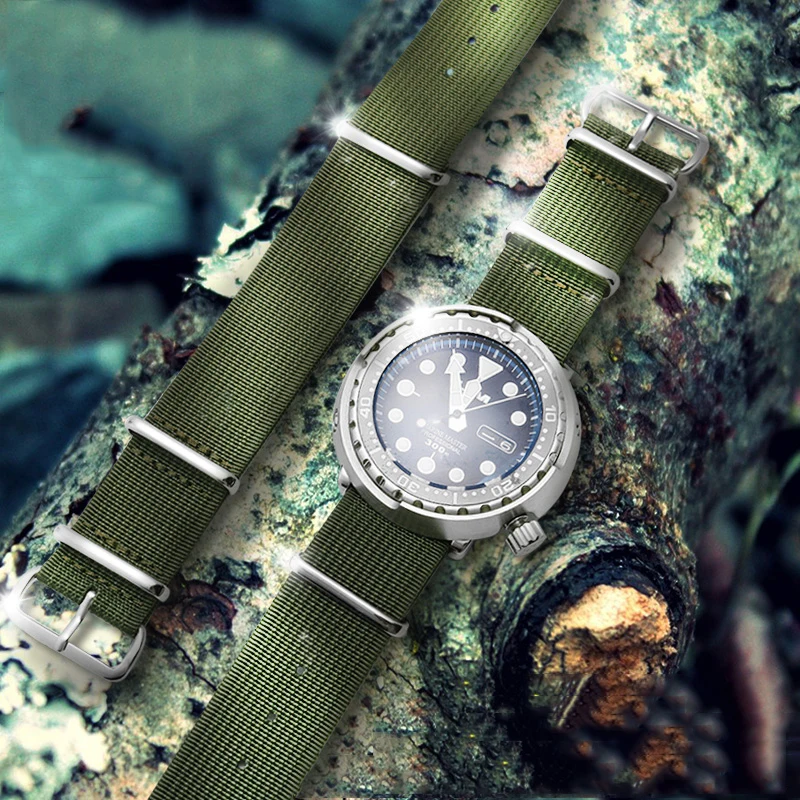 Bracciale Sportivo In Nylon Resistente Al Sudore Per Rolex Water Ghost Omega Seiko Citizen Tudor Men Canvas Watchband Accessori Cinturino 22Mm