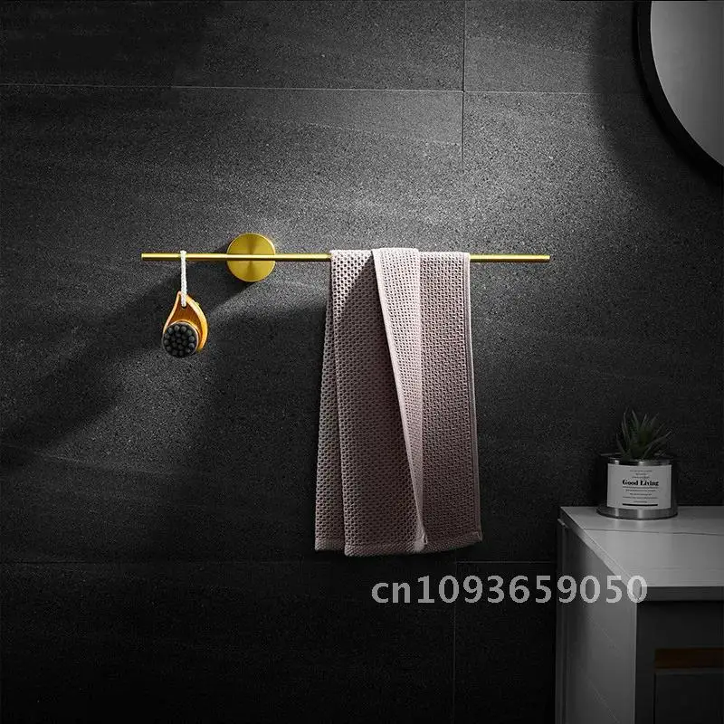 European Brushed Gold Wood Towel Mounted Bathroom Black Wall Rack Movable Bath Shoes Hanger Bar Paper Accessories Toilet Holder