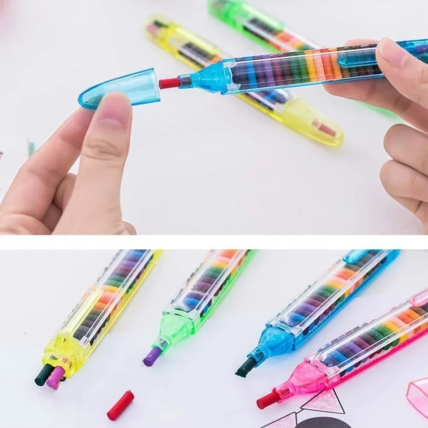 1Pcs 20-color Children's Drawing Pens Creative Stationery Crayons Baby Funny Education Paint Graffiti Pen Colores Profesionales colored crayons children painting supplies