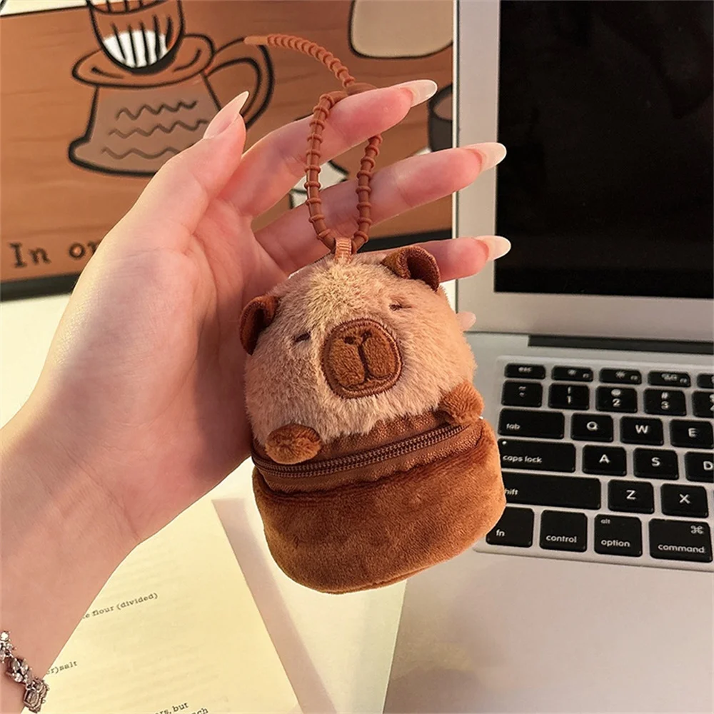Cartoon Capybara Panda Coin Purse Keychain Fashion Zipper Storage Bag Creative Cute Small Bag Pendant Decoration Girls Gift