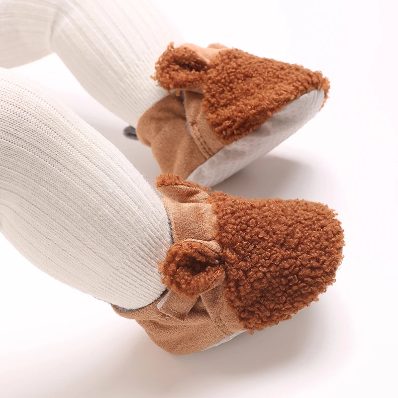 0-18M Cute baby Slippers Toddler Baby Boy Girl Knit Crib Shoes Cute Cartoon Anti-slip Prewalker Baby Slippers