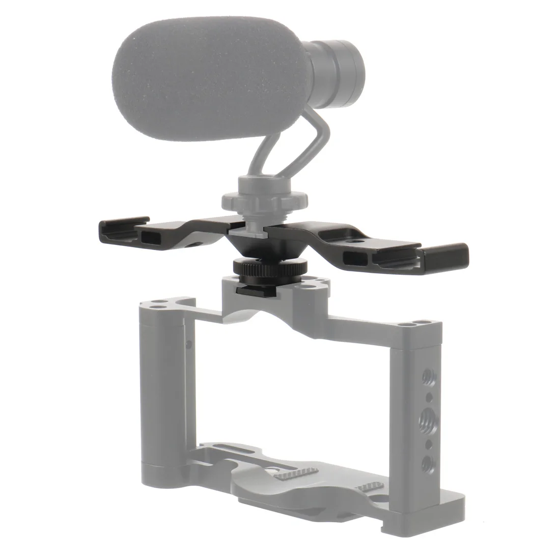 Double Cold Hot Shoe Adapter Mount Extension Holder Video Bracket for Canon for