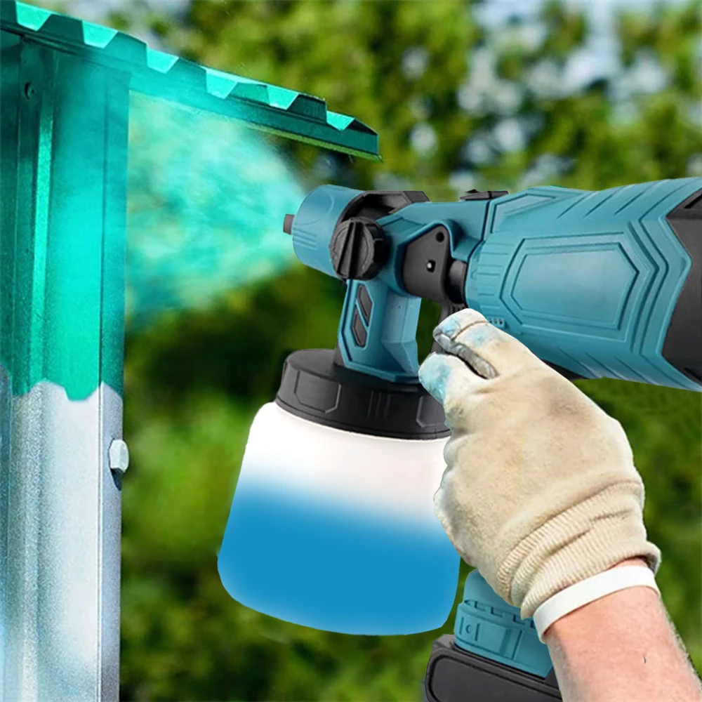 1000ML Electric Spray Gun High Power Cordless Paint Sprayer HVLP Auto Furniture Steel Coating Airbrush For Makita 18V Battery 3