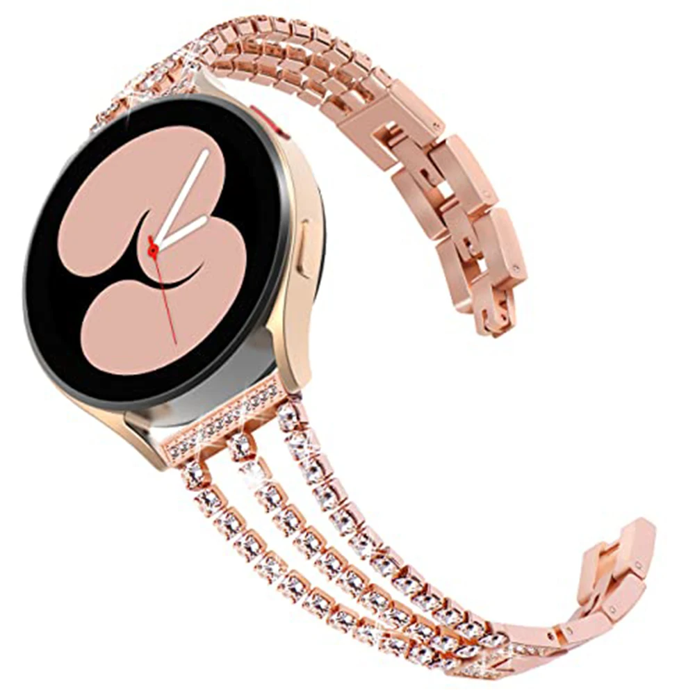 

Diamond Link Bracelet 20mm 22mm Strap for Samuang Galaxy Watch 4 5 45 40mm 44mm 5 Pro Watch4 Classic 42mm 46mm Metal Band