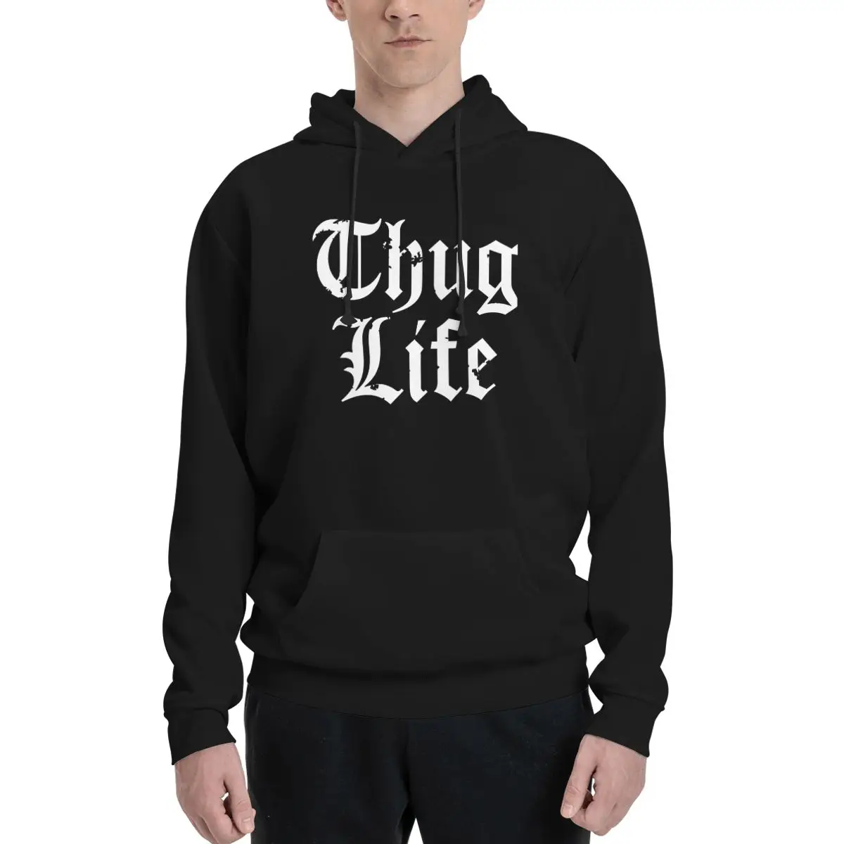 

Худи Thug Life из полиэстера, Мужская толстовка, теплые размеры