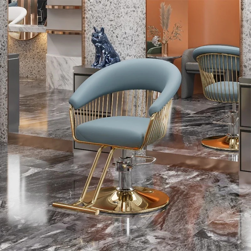 

Эстетические простые парикмахерские стулья с поручнями, комфортные специальные стулья для парикмахерской, стул из серебра, мебель QF50BC