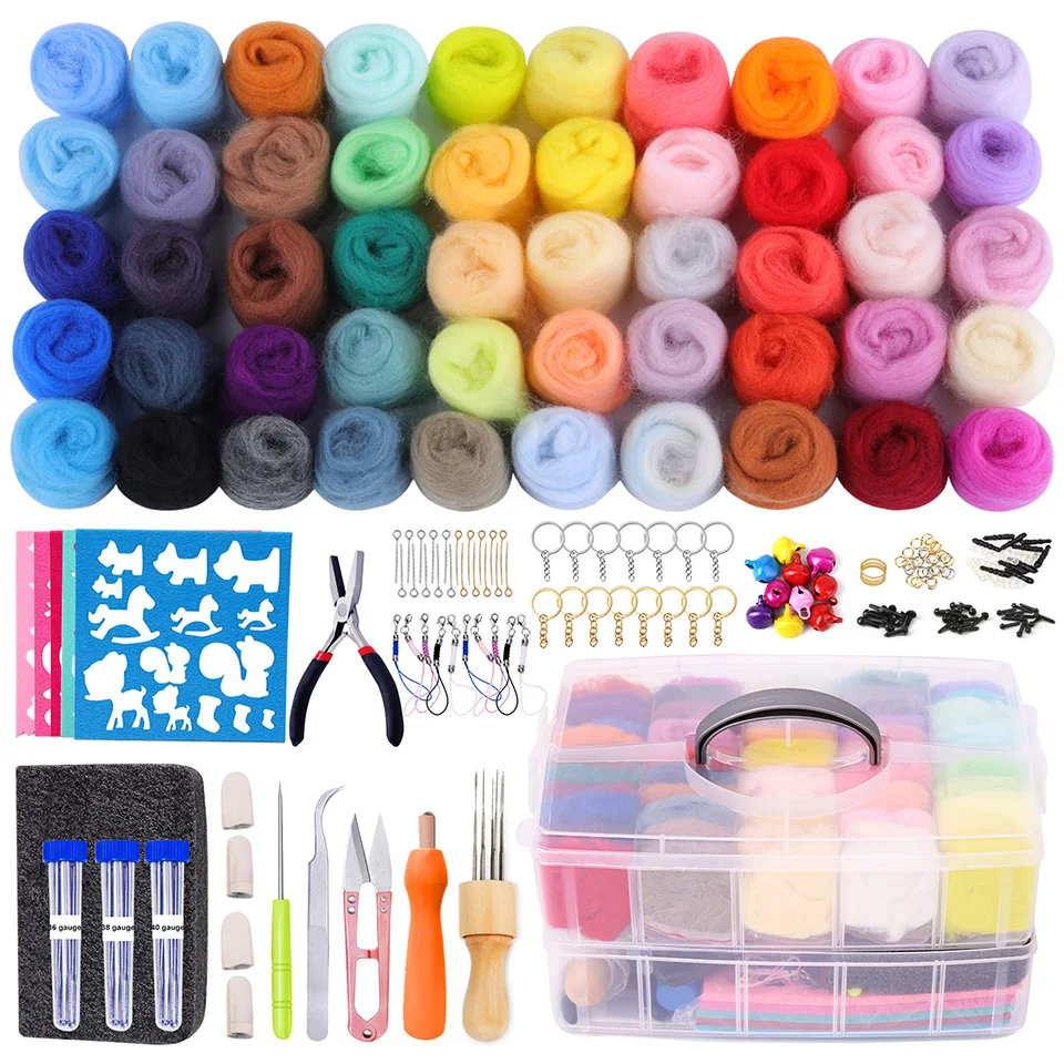 Needle Felting Kit Wool Felting Kit Needle Felting Painting Kit Complete for Doll Making Needlework DIY