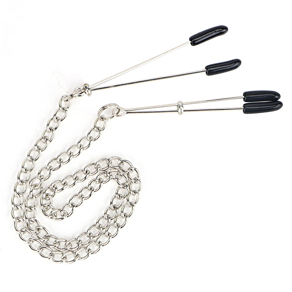IKOKY Nipple Clamps with Metal Chain Adjustable Breast Labia Clips Clit Clamp Sex Toys for Couple Fetish Adult Game Sex Product